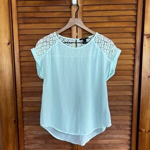 Forever 21 Sheer Light Blue Blouse